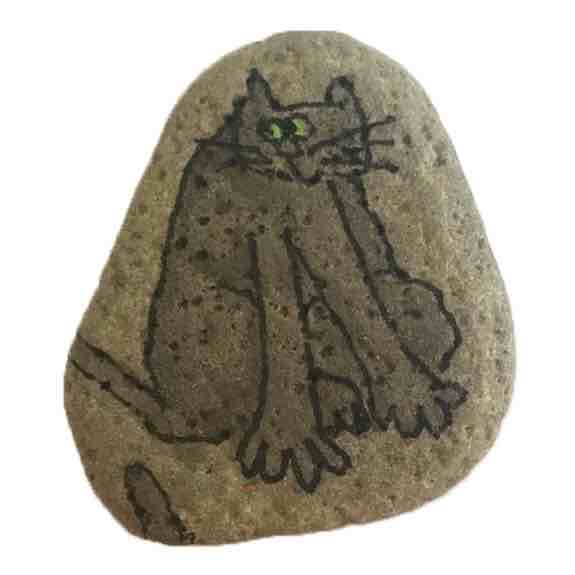 This is a phoo of one of Alice's painted rocks. She enjoyed leaving them around for others to find and enjoy.